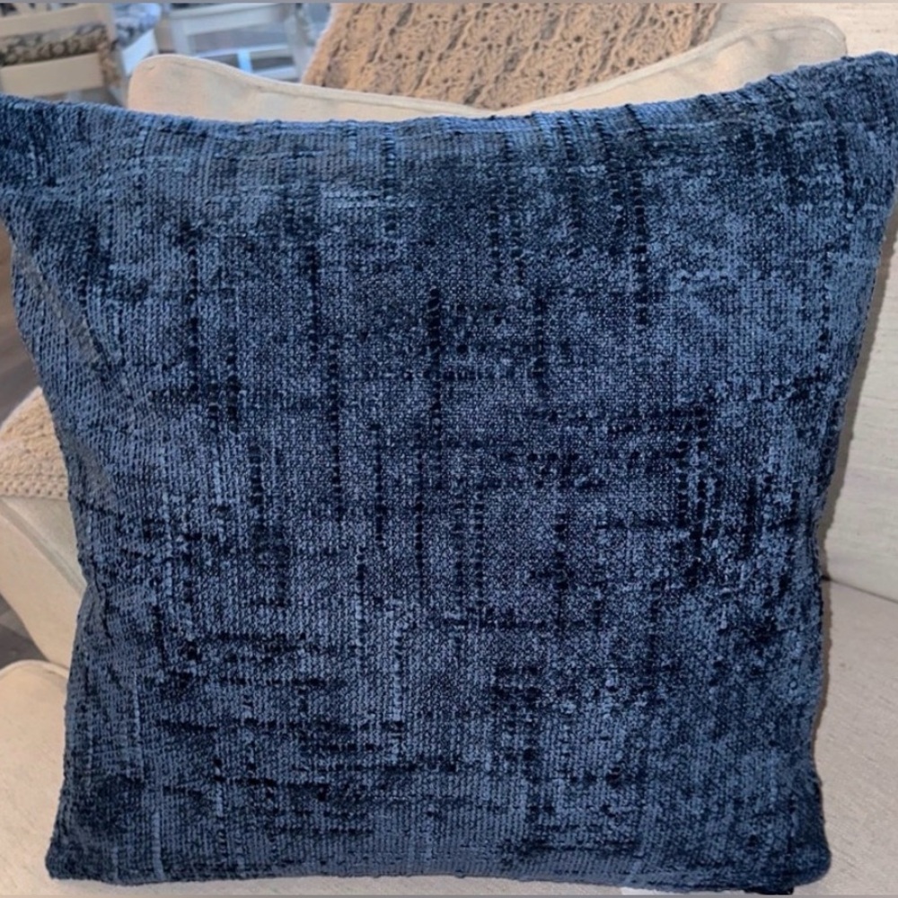 Color on Color Textured Decorative Throw Pillow Covers Blue 20X20 Set of 2